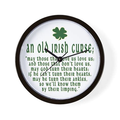 An Old Irish Curse Wall Clock By Atjg644
