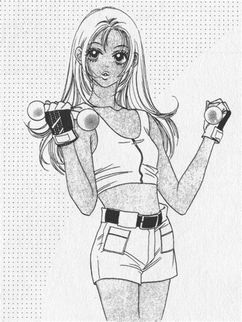 A Drawing Of A Girl With Boxing Gloves