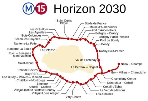 Ligne 15 Du Métro De Paris Prévue En 2025 Plan Metro Paris Plan De