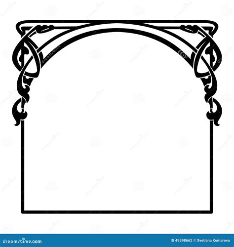 Square Decorative Frame In The Art Nouveau Style Stock Vector