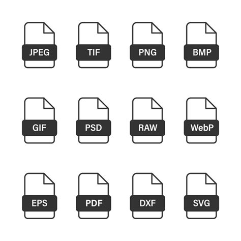 Image File Formats Image Type Icons Vector Illustration 2006710