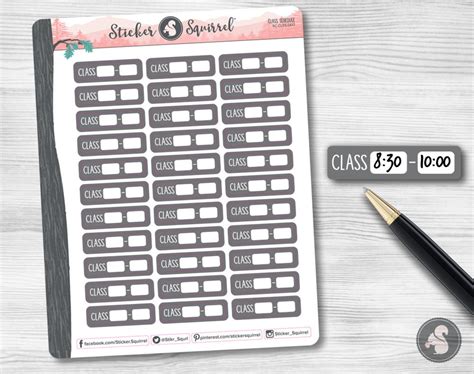 Class Schedule Planner Stickers Write On Scheduling School Etsy