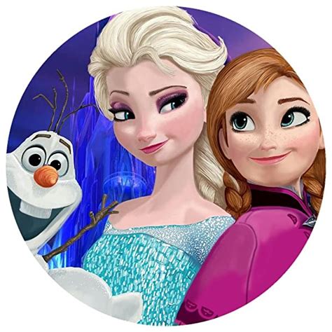 Cialda Rotonda Per Torta Frozen Decorazione Alimentare Senza Glutine Personalizzazione Grafica