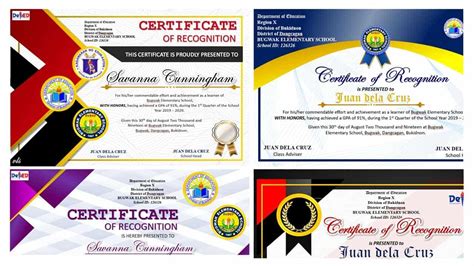 Participation Editable Deped Certificate Of Recognition Template A