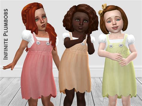 The Sims Resource Ip Toddler Dungaree Dress