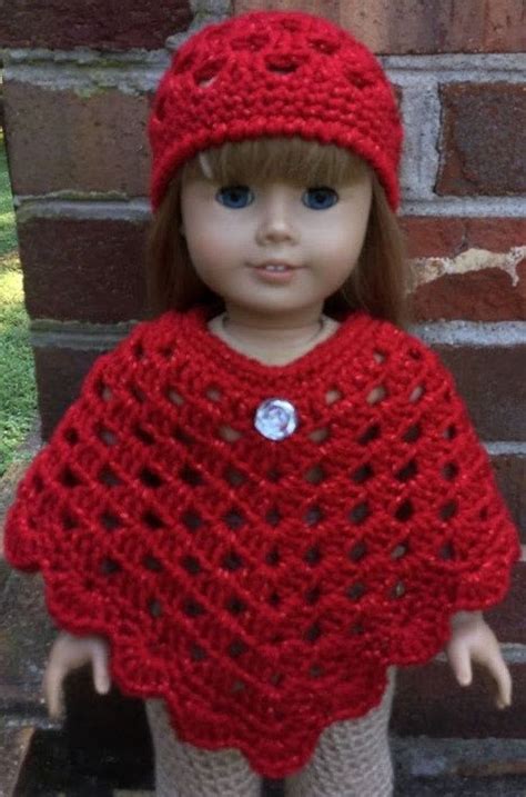 Handmade Poncho Crochet Doll Dress American Girl Doll Clothes