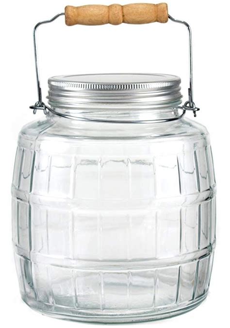 From baking ingredients to crafting supplies, create a showcase in your home with this beautiful 2 gallon heritage hill glass jar from anchor hocking. Anchor Hocking 1 Gallon Brushed Aluminum Lid Barrel Jar ...