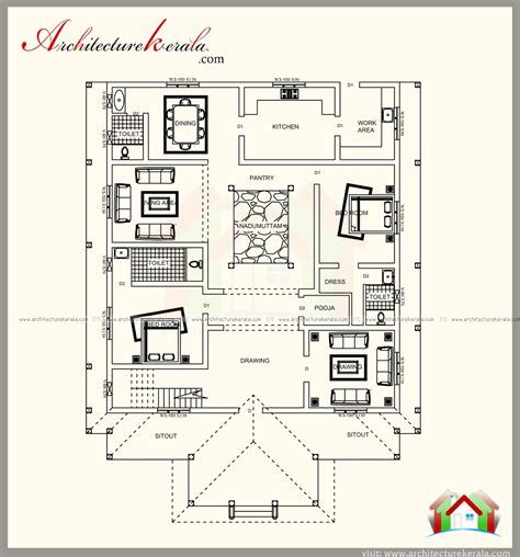 Traditional Kerala Style House Plan With Two Elevations