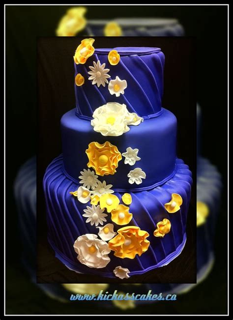 Blue And Yellow Wedding Cake Ideas
