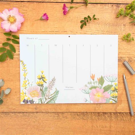 Floral Weekly Planner With 52 Sheets By Particle Press