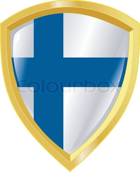 Golden Coat Of Arms Of Finland Stock Vector Colourbox