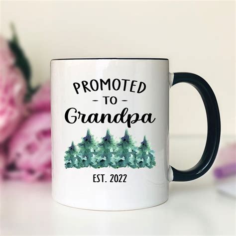 Promoted To Grandpa Est2022 11 Oz Mug Grandpa To Be Mug Etsy