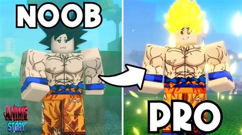 Noob To Pro As Goku Super Saiyan In Anime Story Roblox Part 1