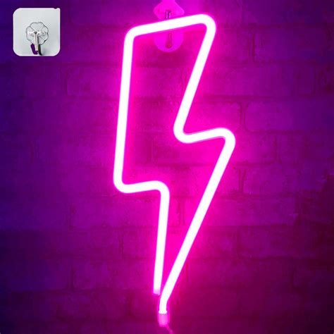 Buy Xiyunte Pink Neon Light Lightning Bolt Led Neon Sign Wall Light