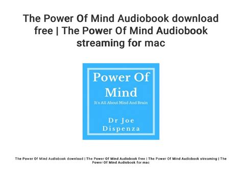 The Power Of Mind Audiobook Download Free The Power Of Mind Audiobo