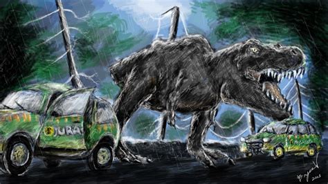 Jurassic Park T Rex Break Out By Bawarner On Deviantart Jurassic Park