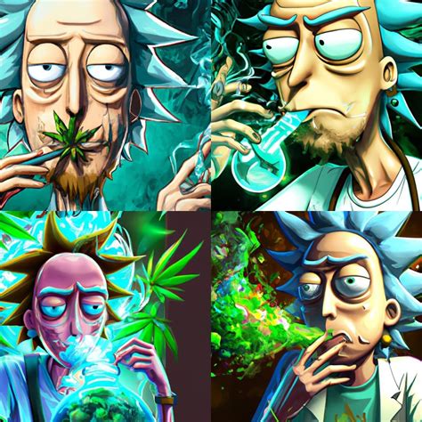 High Resolution 4k Ultra Detailed Rick And Morty Smoking Cannabis