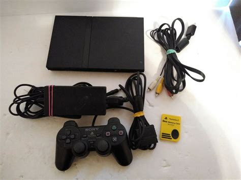 Sony Playstation 2 Ps2 Slim Charcoal Black Console Scph 75001
