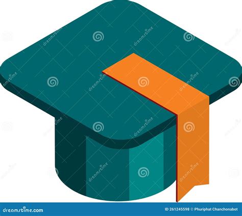 Degree Cap Illustration In 3d Isometric Style Stock Vector