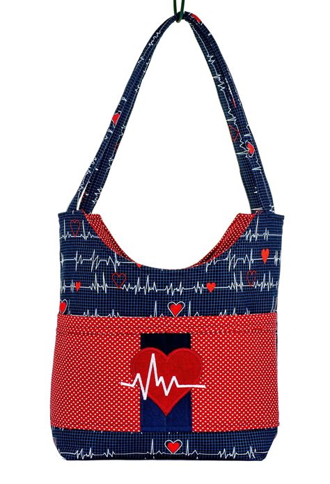Whether you are waiting for a patient in day surgery or visiting a patient. Heart Tote Bag, Nurse Purse, Hospital Gift, Heart Attack ...
