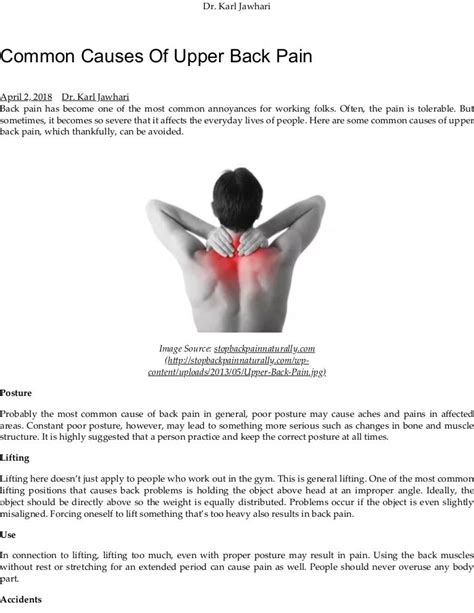 Upper Back Pain Causes