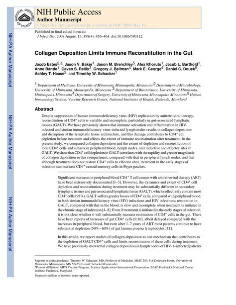 Pdf Collagen Deposition Limits Immune Reconstitution In The Gut
