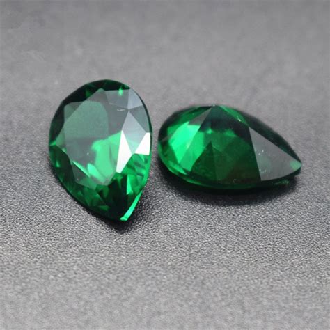 Emerald Pear Shaped Faceted Gemstone Teardrop Cut Emerald Gem Etsy