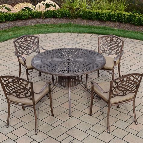 Oakland Living Sunray Mississippi Cast Aluminum 4 Person Stacking Patio