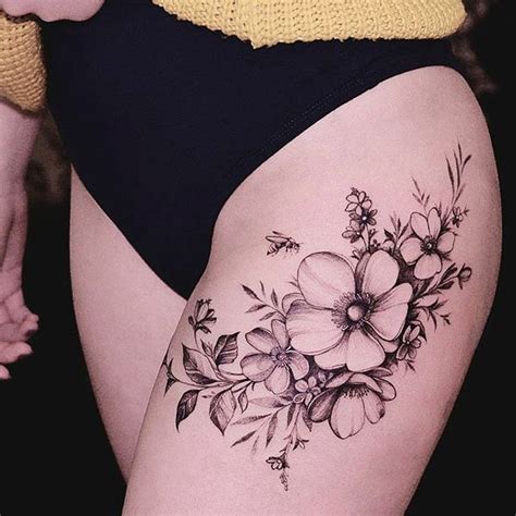Flores Tatuajes Floral Thigh Tattoos Tattoos Thigh Tattoo