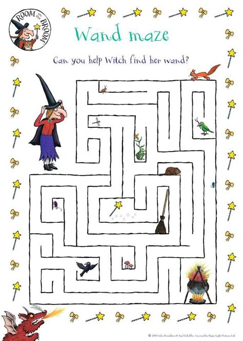 From the legendary julia donaldson and axel scheffler duo, room on the broom is a picture book in the old fashioned sense but also a fully interactive experience. Room on a broom maze | Halloween preschool, Room on the ...