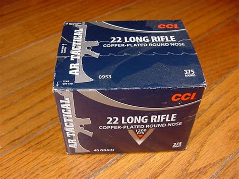 Bulk Box 375 Rounds Of Cci Ar Tactical 22 Long Rifle Copper Plated