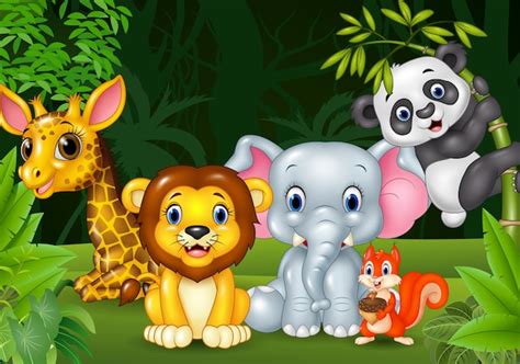 Premium Vector Cartoon Collection Animal In The Jungle