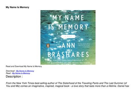Pdf My Name Is Memory My Name Is Memory Read And Download My Name Is