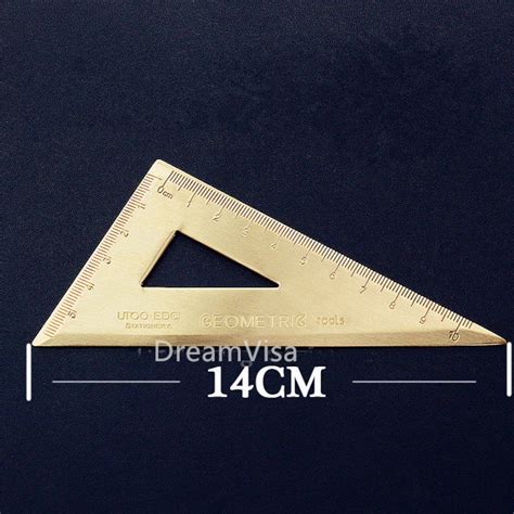 Protractor Ruler Triangle Ruler Brass Ruler Edc Ruler Bronze Etsy