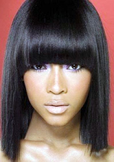 Straight weave hairstyles with side bangs black women's weave hairstyles with bangs | hairstylesco long weave hairstyle with bang. Short Weave Hairstyles With Bangs | Bob hairstyles with ...