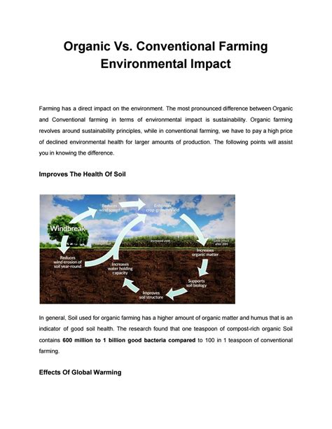 Organic Vs Conventional Farming Environmental Impact By Protech