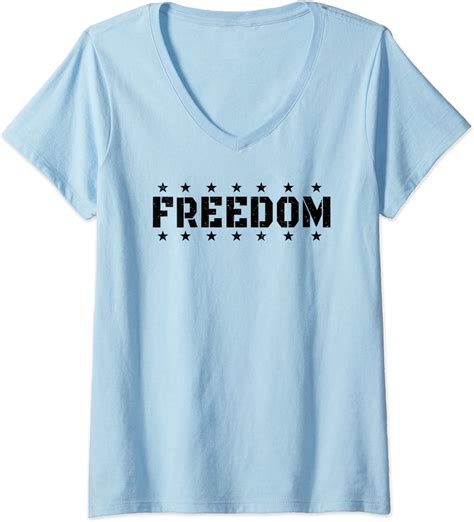 Womens Freedom V Neck T Shirt Uk Fashion