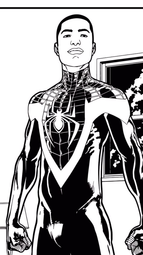 Miles Morales Spider Verse Coloring Pages Coloring Reference