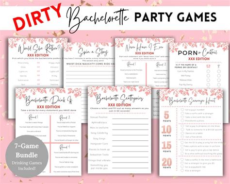 Dirty Bachelorette Party Games Bundle Bachelorette Party Etsy Uk