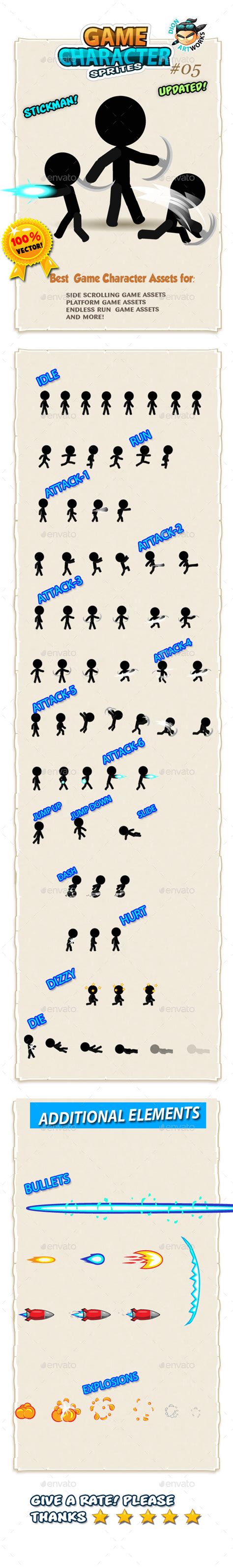 Stickman Character Sprites 05 By Pasilan Graphicriver