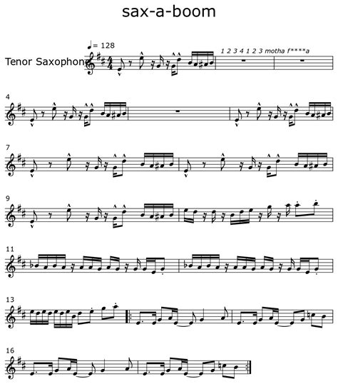 Sax A Boom Sheet Music For Tenor Saxophone