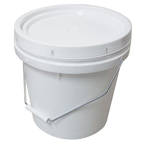White 10lt Bucket With Metal Handle And Tight Lid Heirloom Body Care