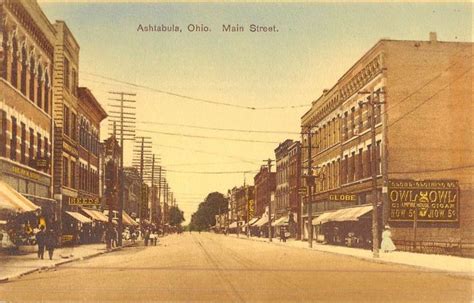 Ashtabula Ohio Main Street Scene Historic Bldgs Antique Postcard K48225
