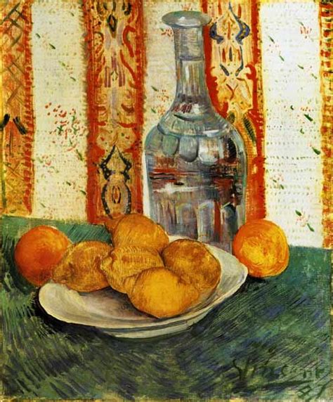 Still Life With Bottle And Lemons Vincent Van Gogh As Art Print Or Hand Painted Oil