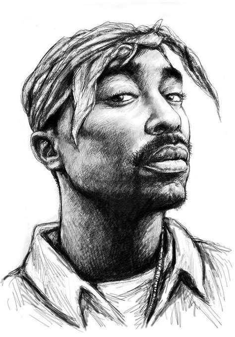 Tupac Shakur Art Drawing Sketch Portrait Painting Tupac Art