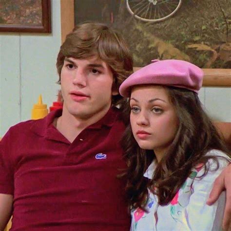 mila kunis and ashton kutcher in character jackie burkhart and michael kelso that 70 s show