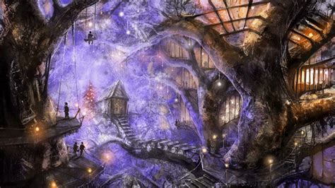 Pixhome Beautiful Tree House Fantasy Fairy Tale Images Pictures Hd