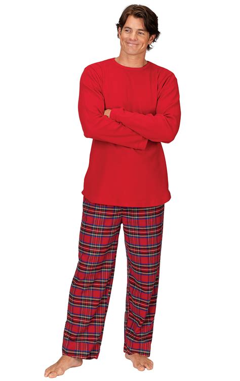 Stewart Plaid Thermal Top Mens Pajamas In Mens Flannel Pajamas