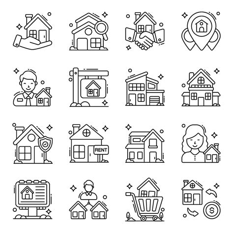 Pack Of Real Estate Line Icons 34068953 Vector Art At Vecteezy