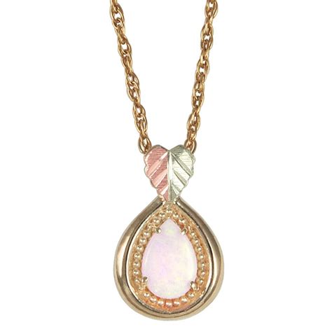 Shop online now or visit one of our four locations. 10K Black Hills Gold Pendant with Pearl Shape Opal - BlackHillsGold.Direct - Klugex